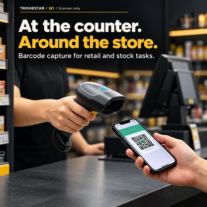 TROHESTAR N1 scanner only — barcode scanning at a retail counter