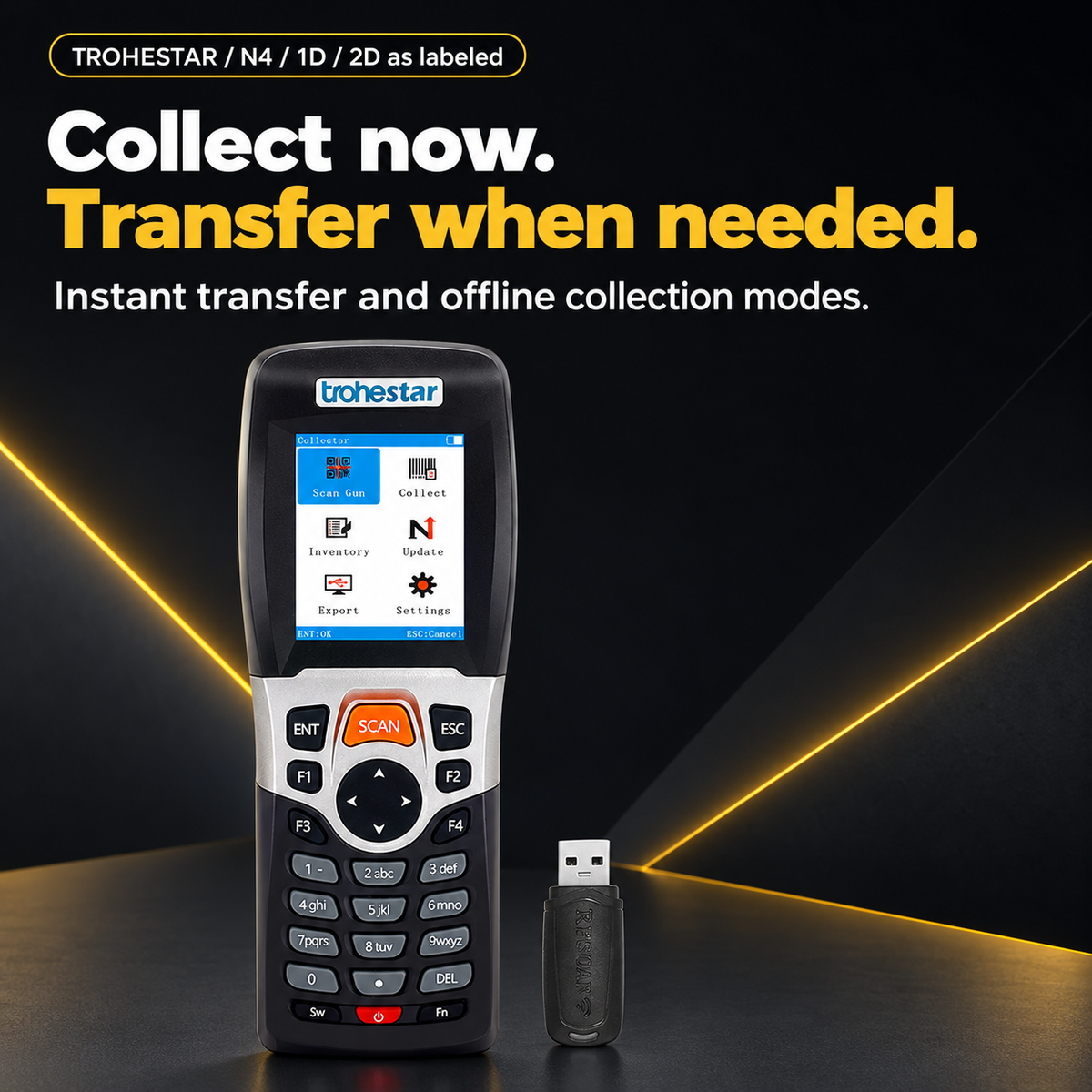 TROHESTAR N4 — data collector and USB receiver for instant transfer and offline collection
