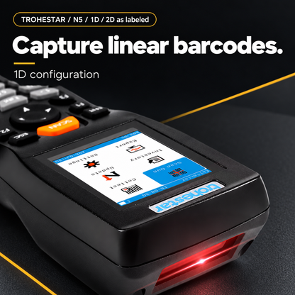 TROHESTAR N5 1D configuration — linear barcode reading with the original keypad and screen