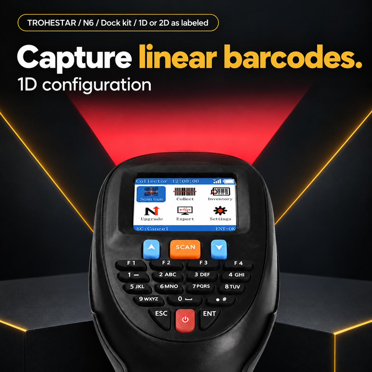 TROHESTAR N6 1D configuration — linear barcode reading with original keypad and display