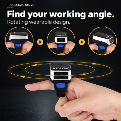 TROHESTAR N8 2D ring scanner — original rotating wearable positions