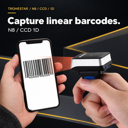 TROHESTAR N8 CCD 1D ring scanner — reading linear barcodes