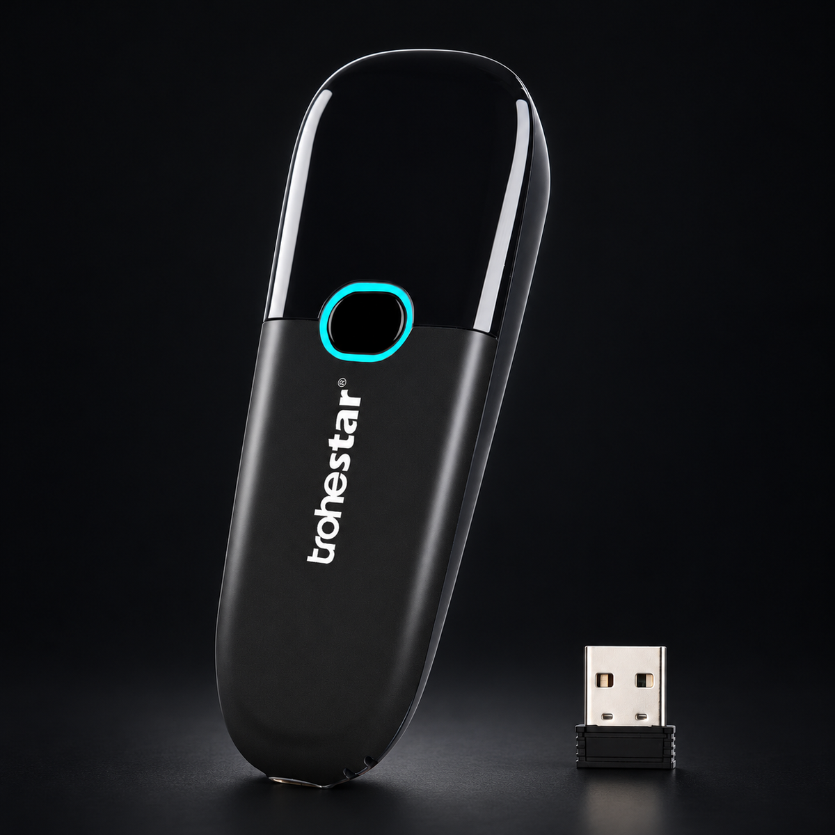 TROHESTAR N3 Pocket Barcode Scanner - 2D / Black on a black background