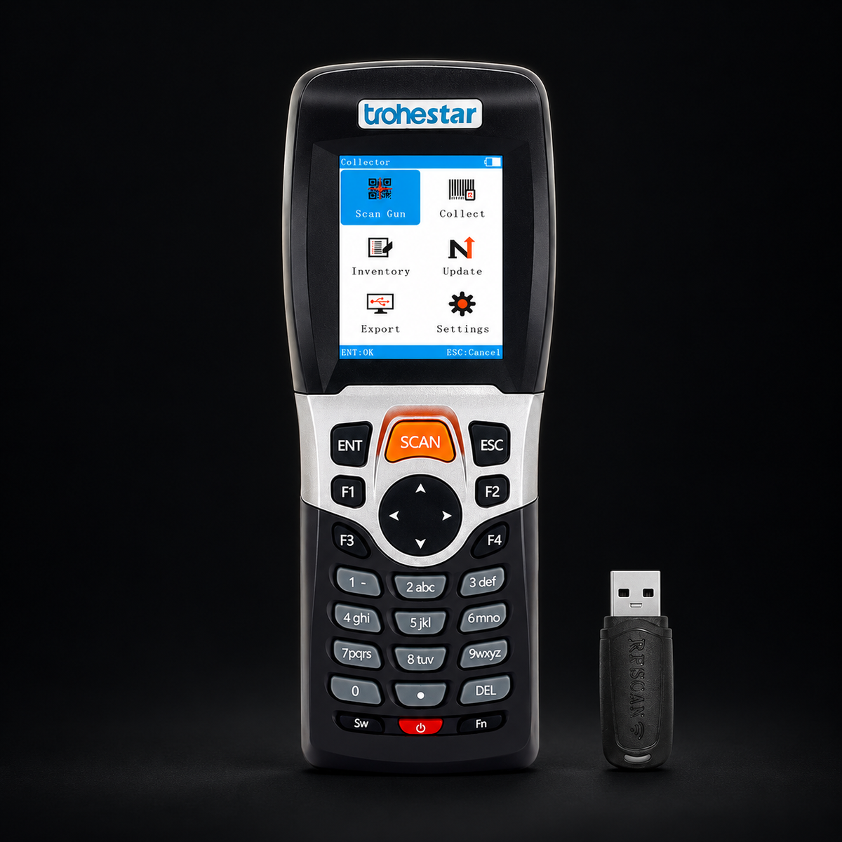 TROHESTAR N4 Handheld Data Collector on a black background