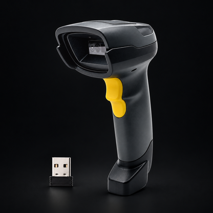 TROHESTAR N7 Wireless Barcode Scanner - Scanner only on a black background