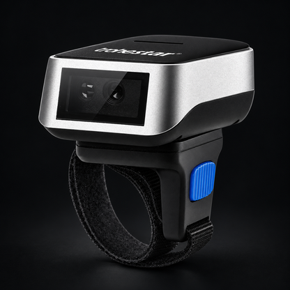 TROHESTAR N8 Wearable Ring Scanner - CCD (1D) on a black background