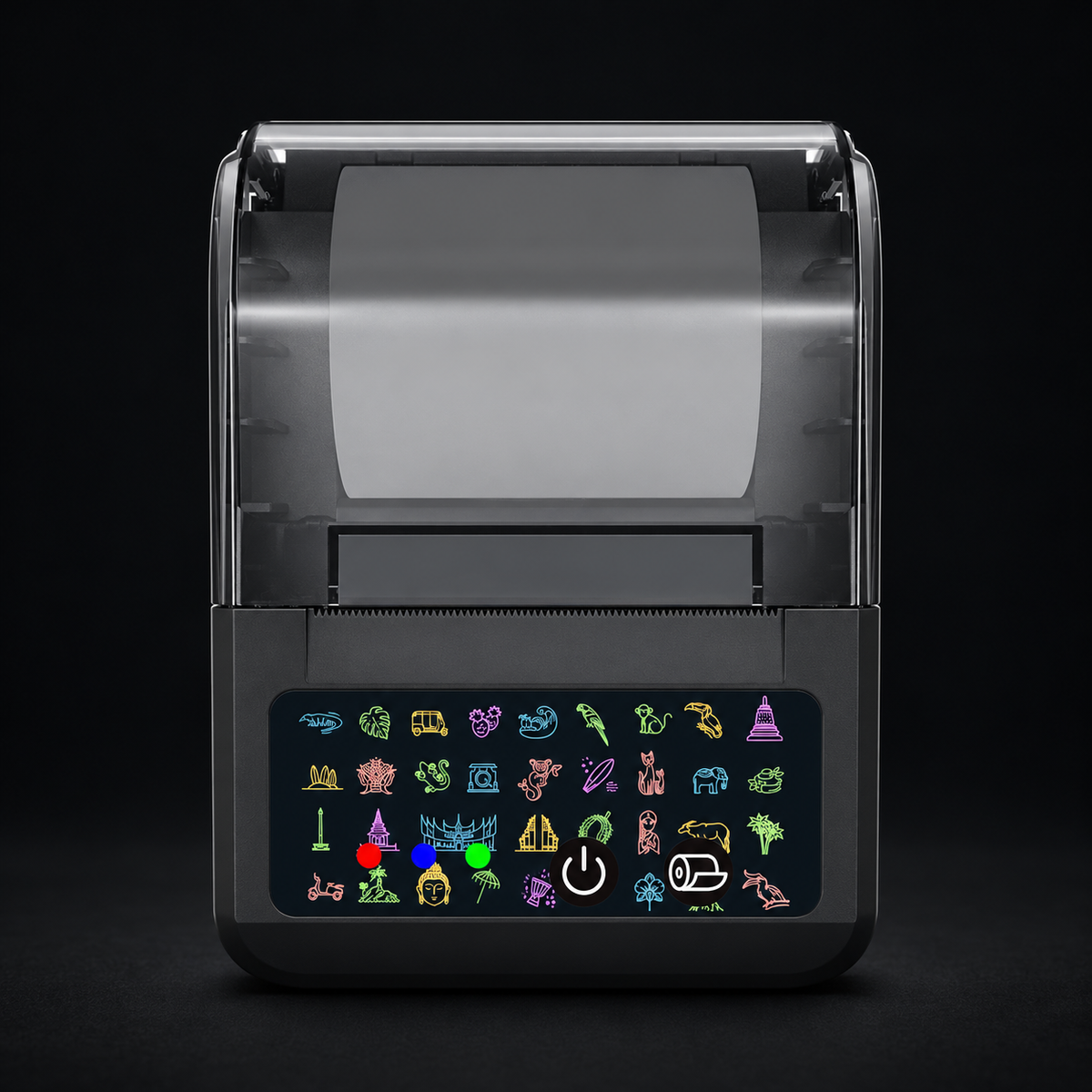 TROHESTAR P11 Portable Thermal Receipt Printer on a black background