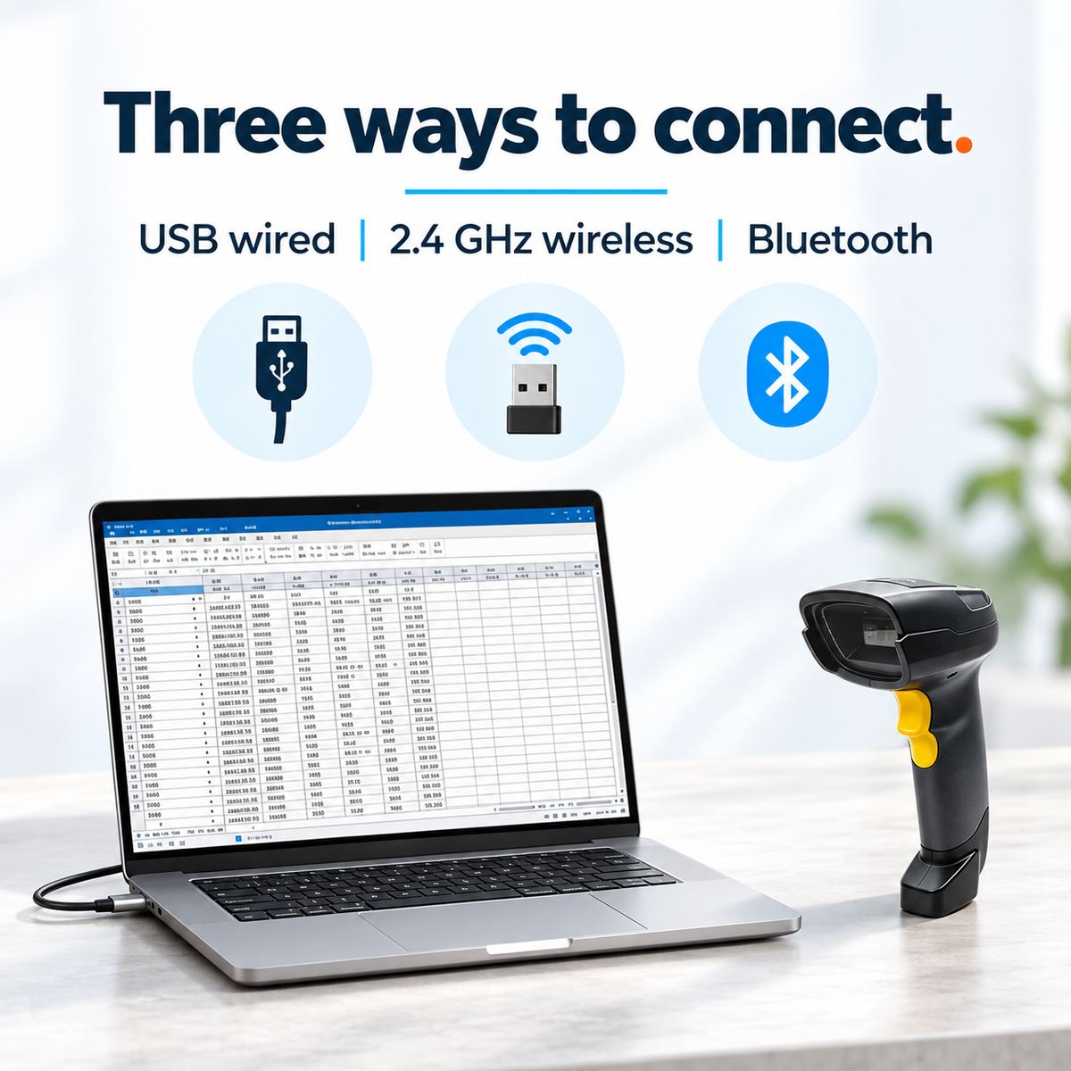 TROHESTAR N7 scanner only — USB wired, 2.4 GHz wireless and Bluetooth connections