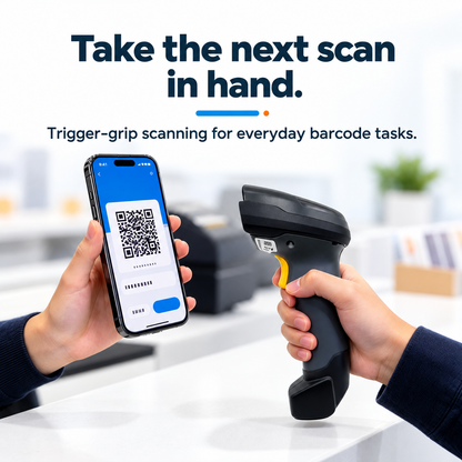TROHESTAR N7 scanner only — handheld trigger grip with a neutral sample phone code