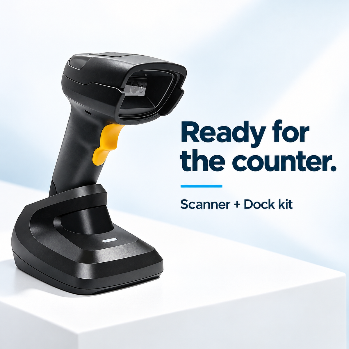 TROHESTAR N7 Scanner + Dock kit — scanner seated in its matching desktop cradle