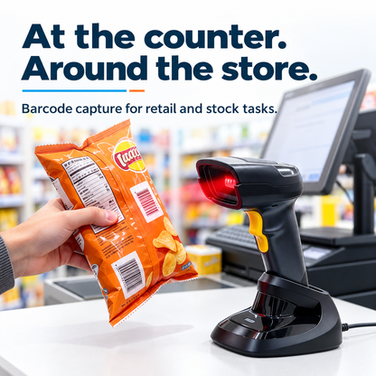 TROHESTAR N7 Scanner + Dock kit — barcode capture at a retail counter