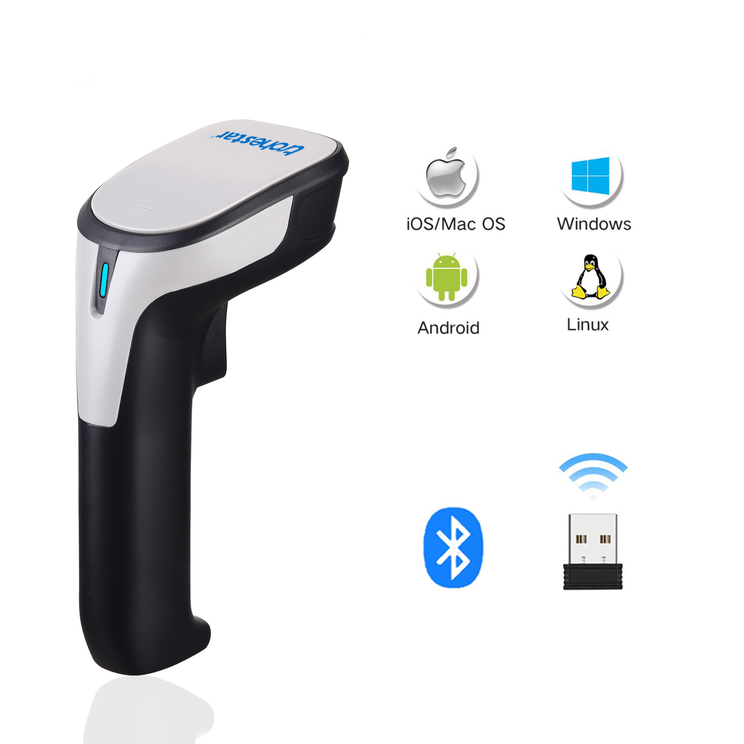 2020 Upgrade Trohestar Wireless Barcode Scanner with Charging Cradle 3-in-1 Wired & Wireless 1D Laser Bar Code Reader USB Charging Base Handheld Scanner for Supermarket Retail Warehouse Bookstore